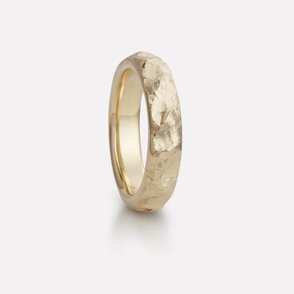 Fjell ring in yellow gold, men`s