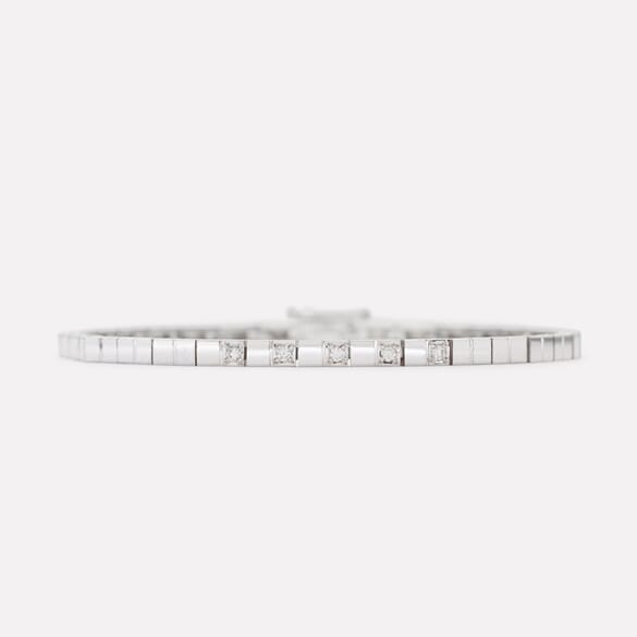 Alliance bracelet in white gold with diamonds