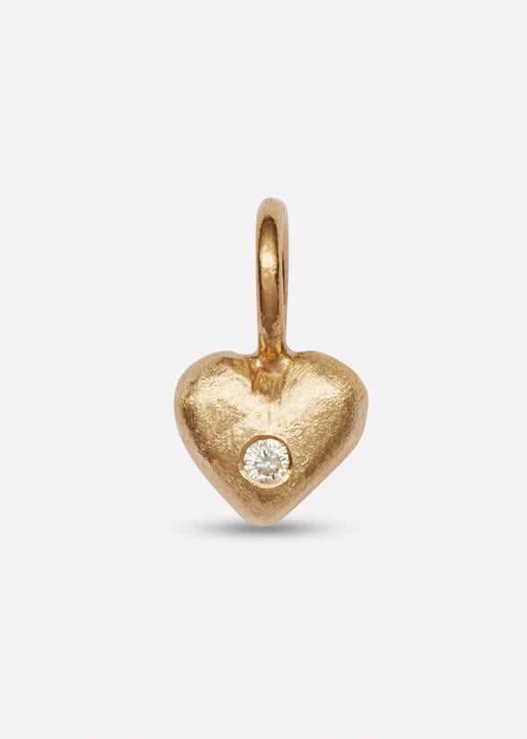 Lille Pernille pendant in yellow gold with diamond