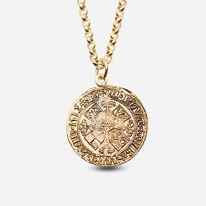 Bergen pier coin in yellow gold with chain